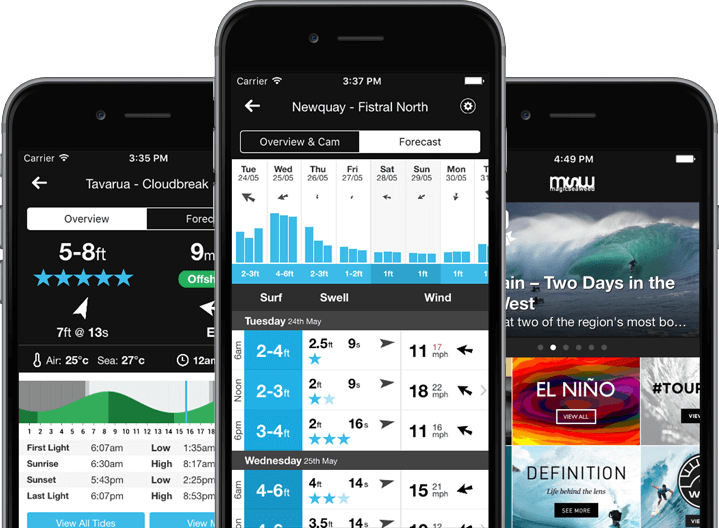 Mobile apps for surfers