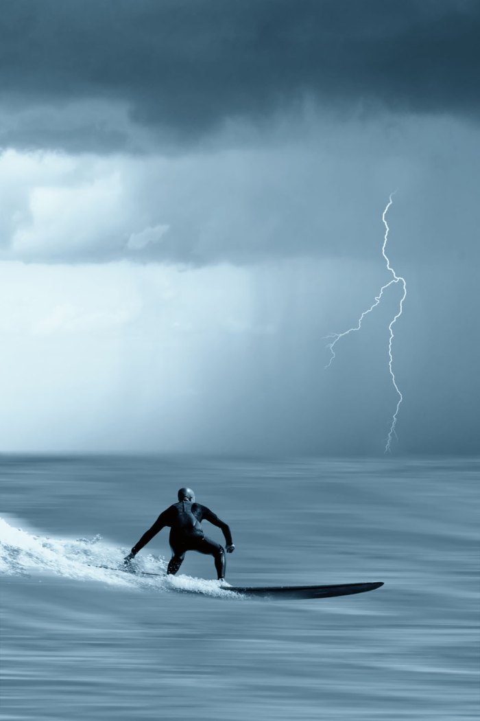 Lightning while surfing 