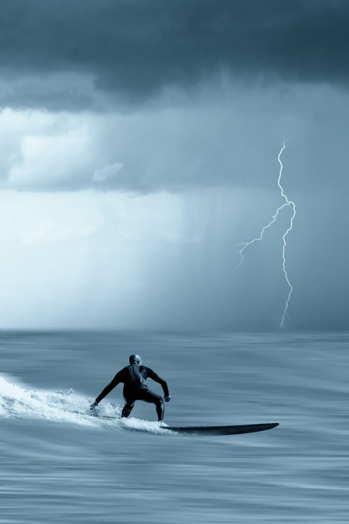 Lightning while surfing